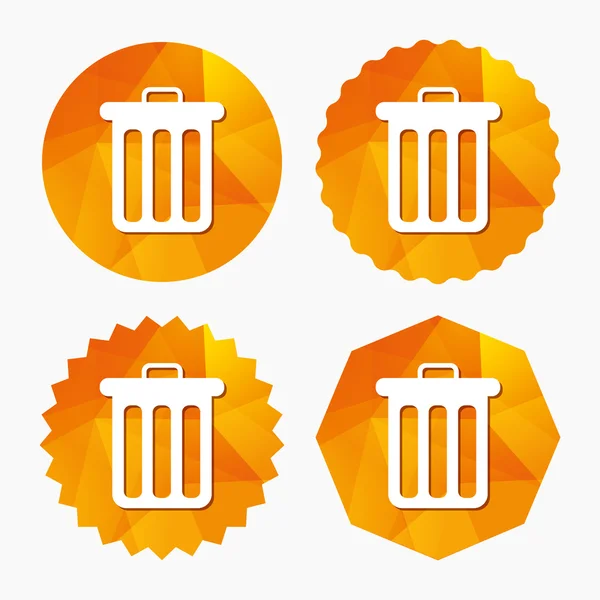 Recycle bin teken pictogram. afvalcontainer op wieltjes. — Stockvector