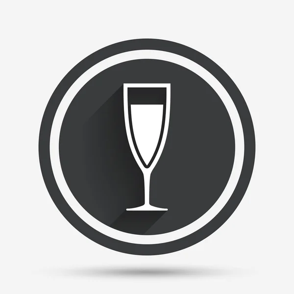 Icono de signo de copa de champán. Bebida alcohólica . — Vector de stock