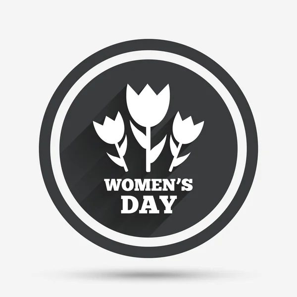 8 March Women's Day sign icon. Flowers symbol. — Stock Vector