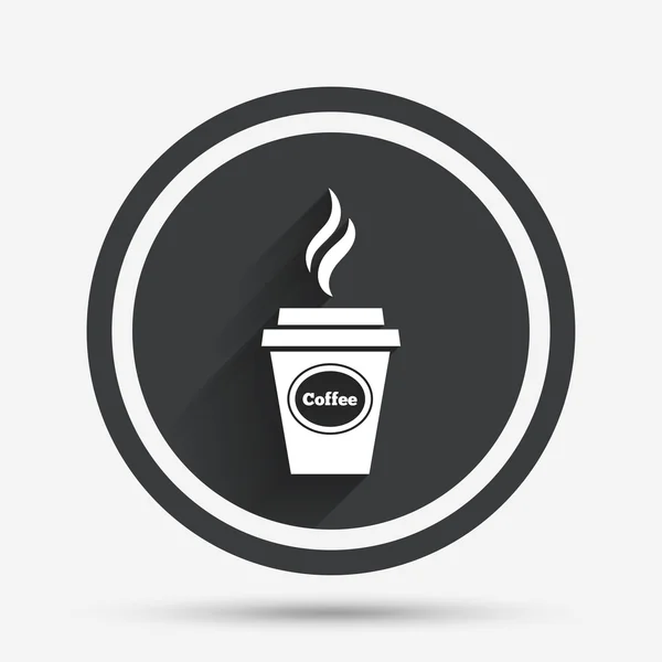 Icône en verre de café. Bouton café chaud . — Image vectorielle