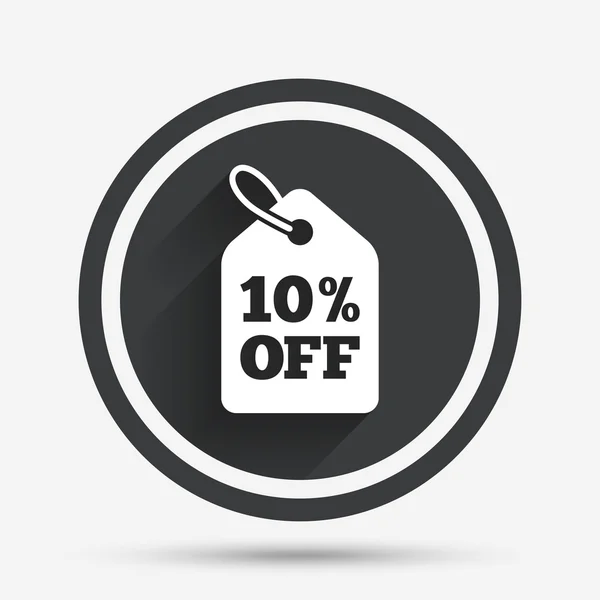 10 percent sale price tag sign icon. — Stock Vector