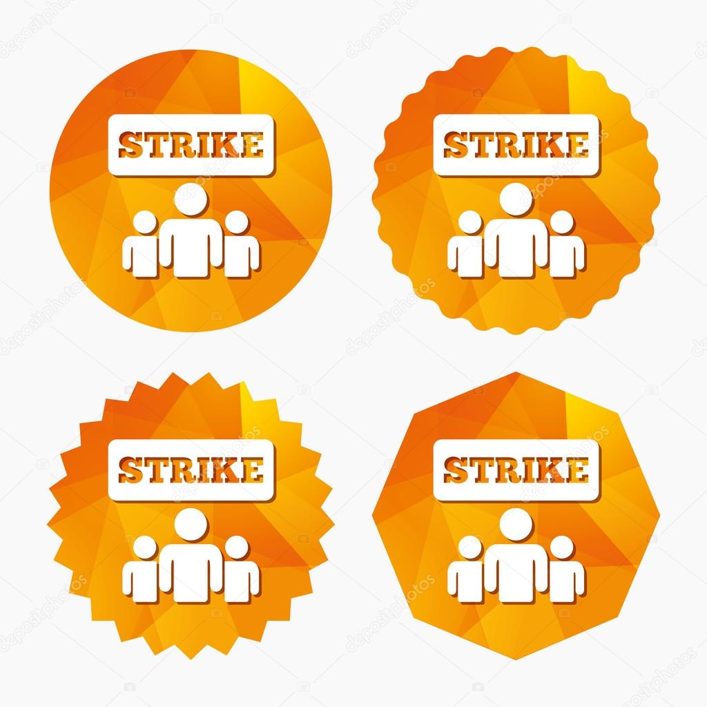 Strike sign icon. Group of people symbol.