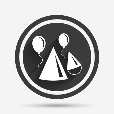 parti şapka işareti simgesi. doğum günü kutlama sembolü.