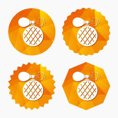 parfüm şişesi işareti simgesi. Glamour parfüm.