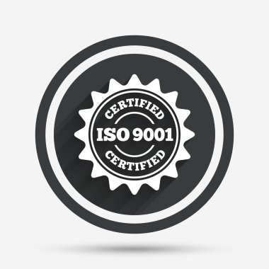 ISO 9001 sertifikalı işareti. Sertifikasyon damgası.