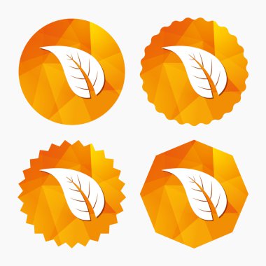 yaprak işareti simgesi. taze ürün simgesi.