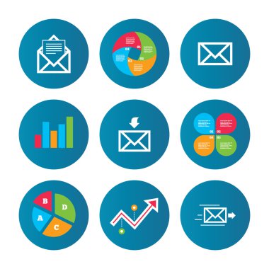 posta zarf simgeleri. ileti belge sembolleri.