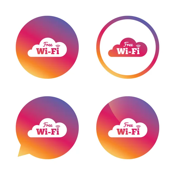 Free wifi sign. Wifi symbol. Wireless Network. — Stock Vector