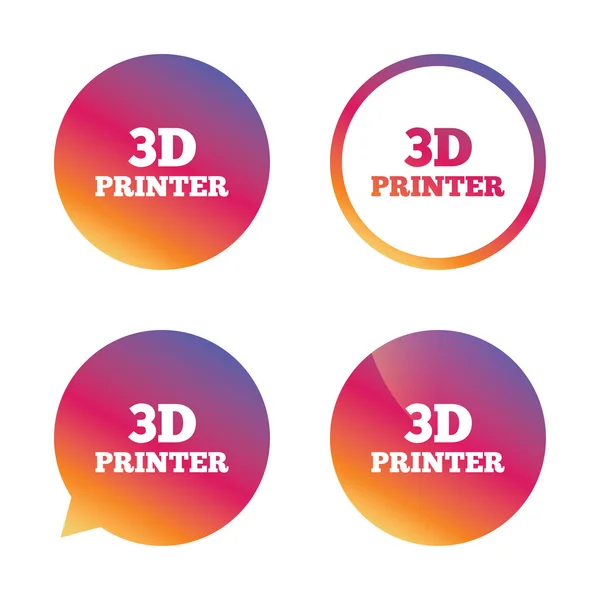 3D tryckta tecken ikonen. 3D utskrift symbol. — Stock vektor