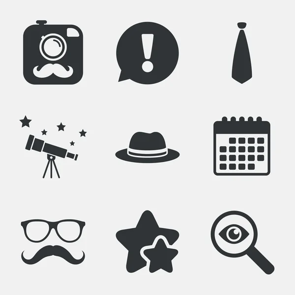 Hipster photo camera icon. Glasses symbol. — Stock Vector