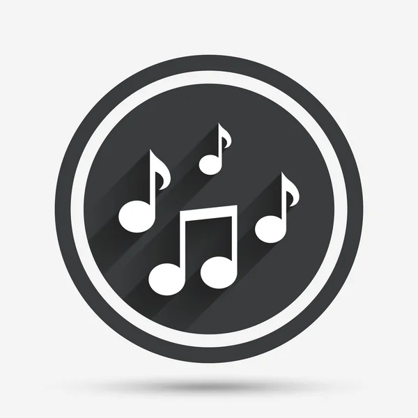 Muziek notities ondertekenen pictogram. muzikale symbool. — Stockvector