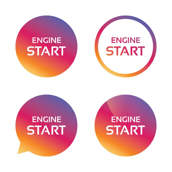 Start engine sign icon. Power button. — Stock Vector