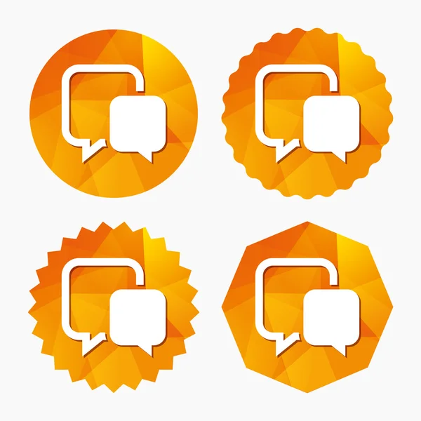 Beszélgetés aláírás ikonra. beszéd buborék szimbólum. — Stock Vector
