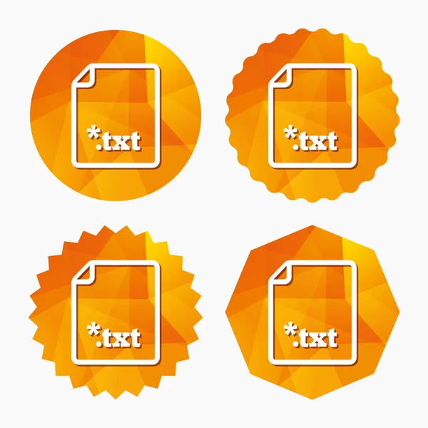 Text file icon. Download txt doc button. — Stock Vector