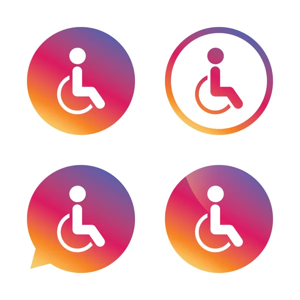 Handicap teken pictogram. mens op rolstoelsymbool. — Stockvector