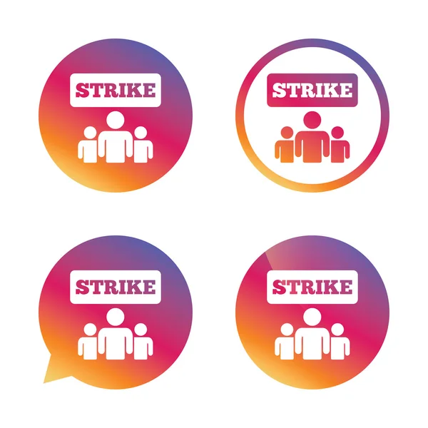 Strike sign icon. Group of people symbol. — Stock Vector