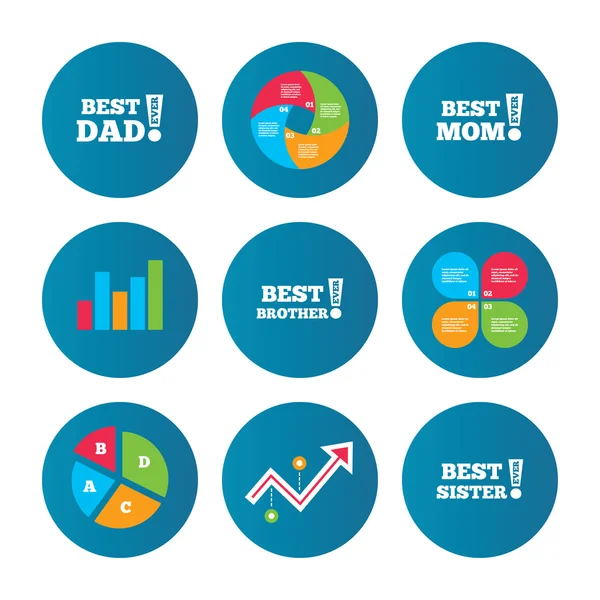 Best mom and dad, brother, sister icons. — Stock Vector