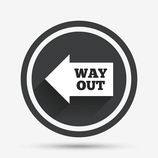 Way out left sign icon. Arrow symbol. — Stock Vector