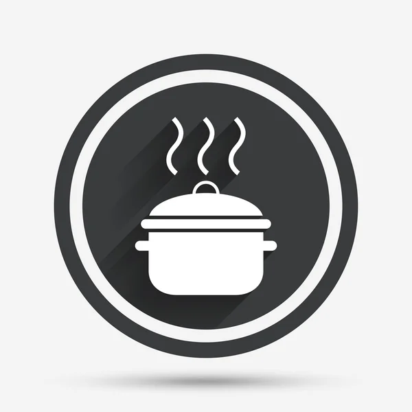 Cooking pan sign icon. Boil or stew food symbol. — Stock Vector