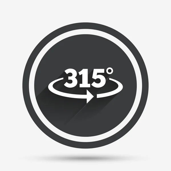 315 graden teken hoeksymbool. meetkunde-wiskunde-symbool. — Stockvector
