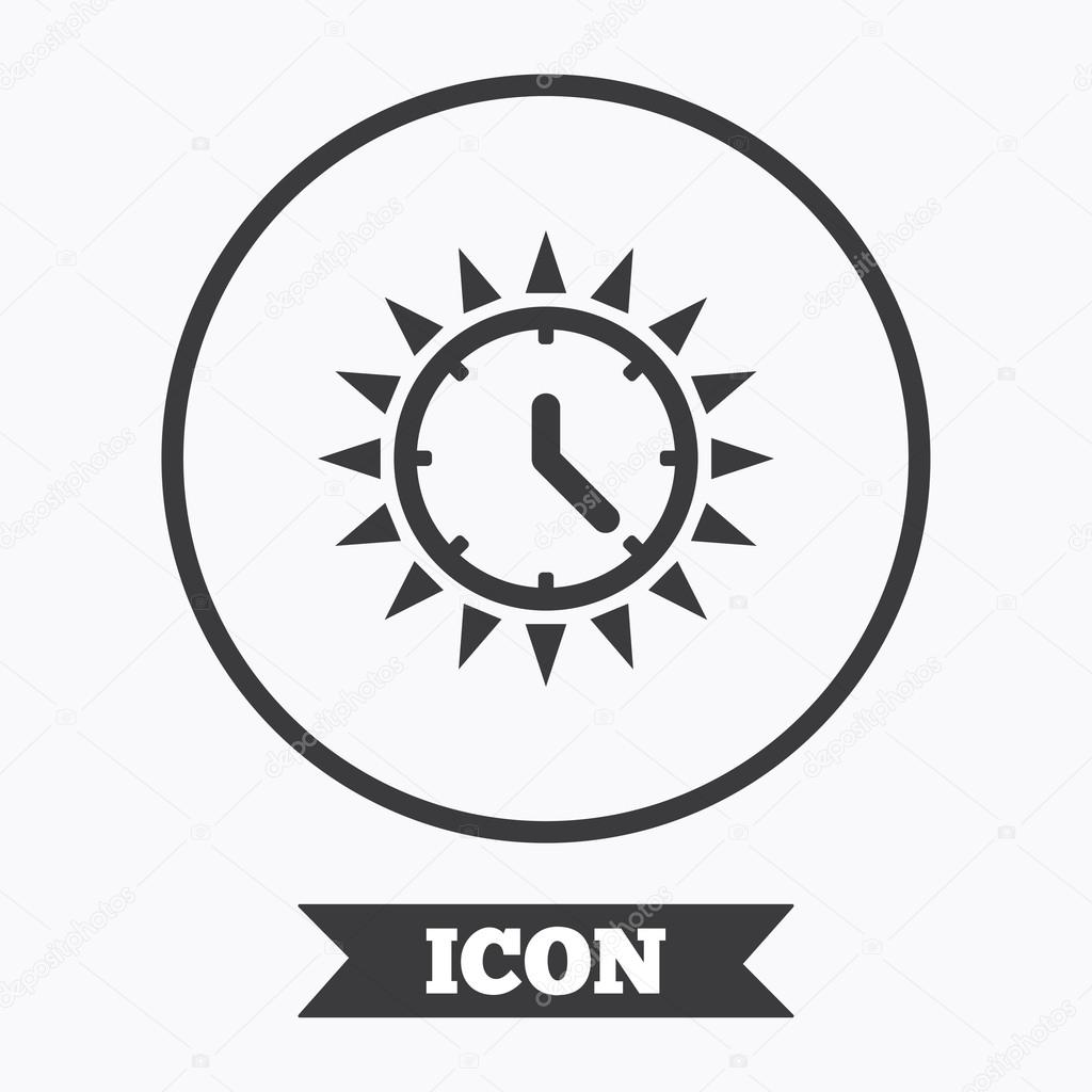 Summer time icon. Sunny day. Daylight saving.