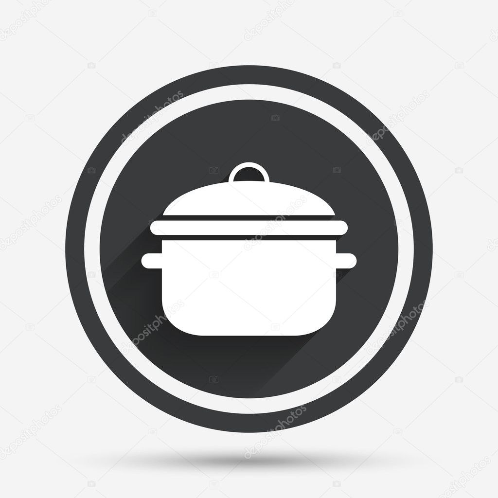 Cooking pan sign icon. Boil or stew food symbol.