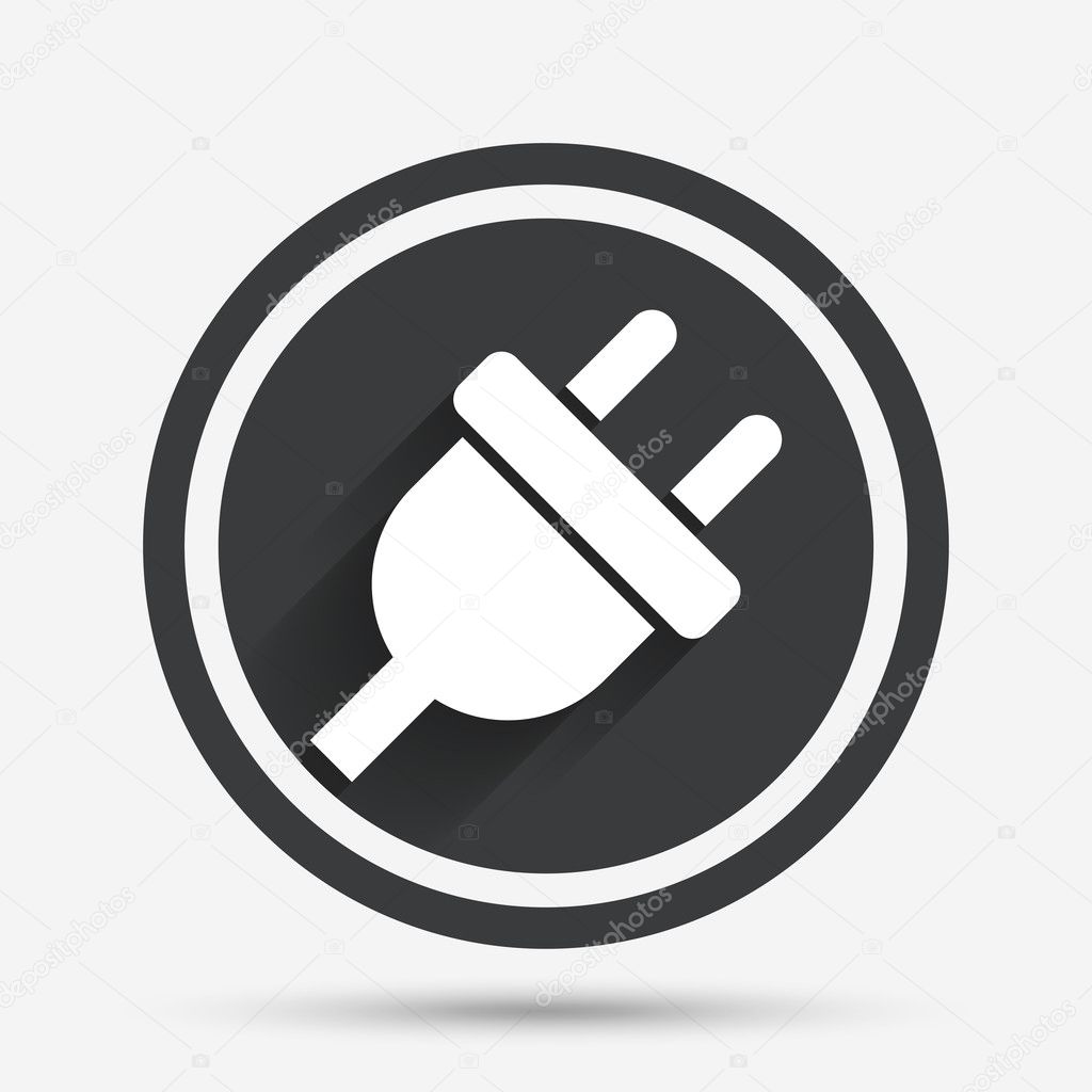 Electric plug sign icon. Power energy symbol.