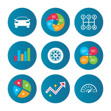 Taşıma simgeler. Takometre ve tekerlek işaretleri.