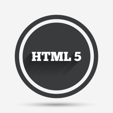 HTML5 işareti simgesi. yeni biçimlendirme dili sembolü.