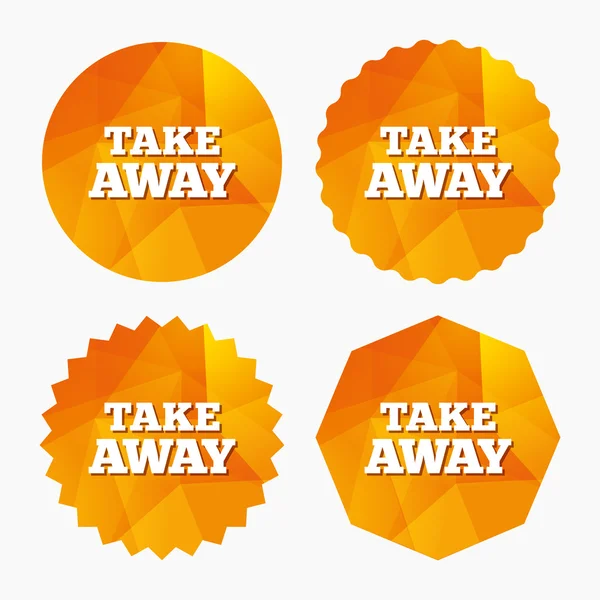 Take away sign icon. Takeaway food or drink. — Stock Vector