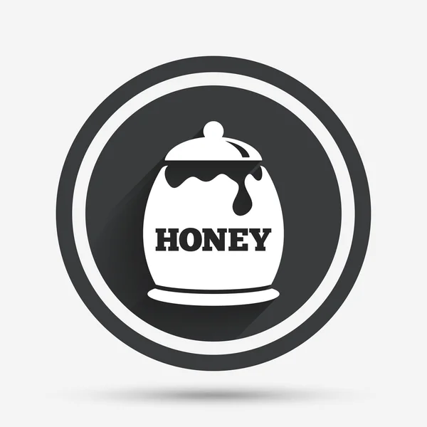 Icono de signo de miel en olla. Alimento dulce natural . — Archivo Imágenes Vectoriales