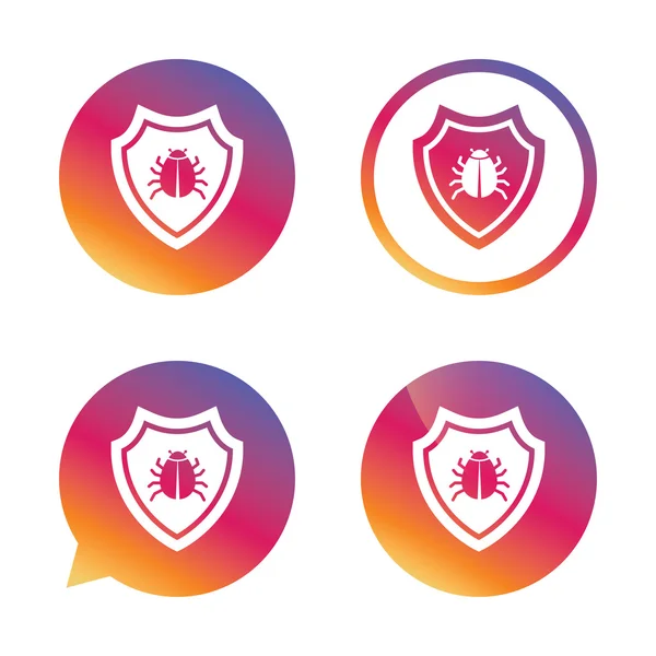 Ikonen med säkerhetssköld tecken. virus skydd symbol. — Stock vektor