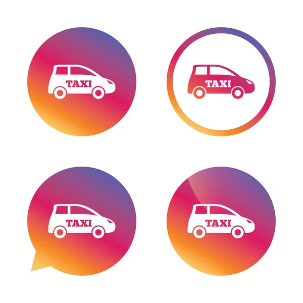 Taxi car sign icon. Hatchback symbol. — Stock Vector