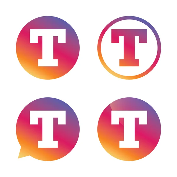 Textbearbeitung Zeichen-Symbol. Buchstabe t-Taste. — Stockvektor