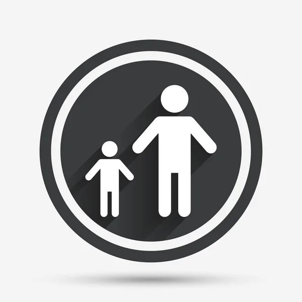 Famiglia monoparentale con icona del segno di un figlio . — Vettoriale Stock