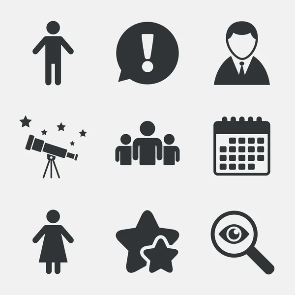 Businessman person icon. Group of people symbol. — Stock Vector