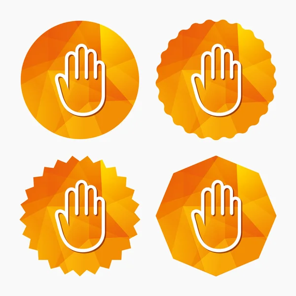 Hand sign icon. No Entry or stop symbol. — Stock Vector