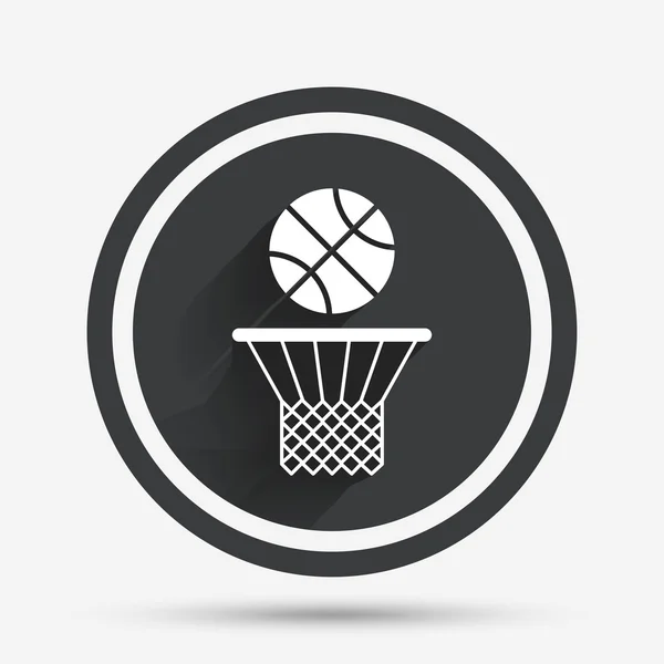 Basketball basket and ball icon (en inglés). Símbolo deportivo . — Vector de stock