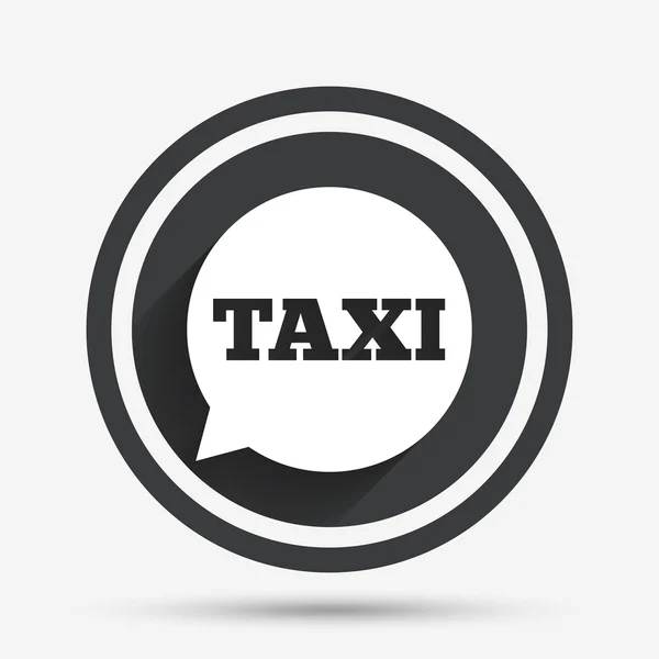 Taxi znamení bublinu. Veřejná doprava. — Stockový vektor