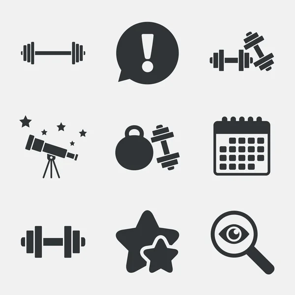 Αλτήρες εικονίδια. Fitness sport σύμβολα. — Διανυσματικό Αρχείο