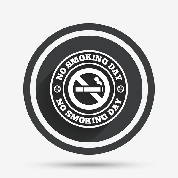 Icône de panneau non fumeur. Arrêter de fumer jour . — Image vectorielle