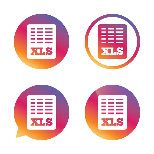 Excel file document icon. Download xls button. — Stock Vector