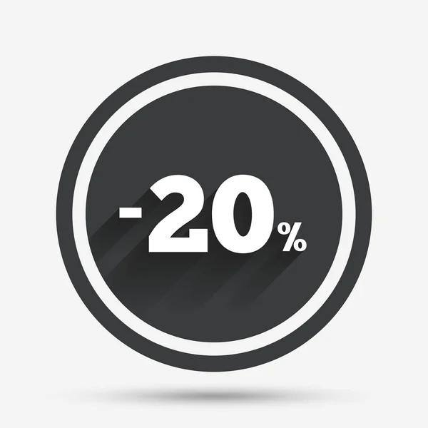 20 percent discount sign icon. Sale symbol. — Stock Vector