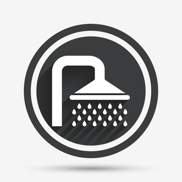 Icono de signo de ducha. Ducha con gotas de agua símbolo . — Vector de stock
