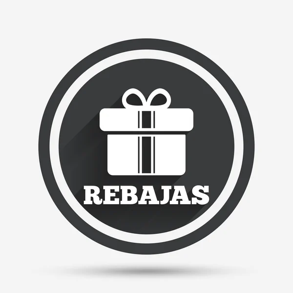 Rebajas - kortingen in Spanje teken pictogram. Geschenk. — Stockvector