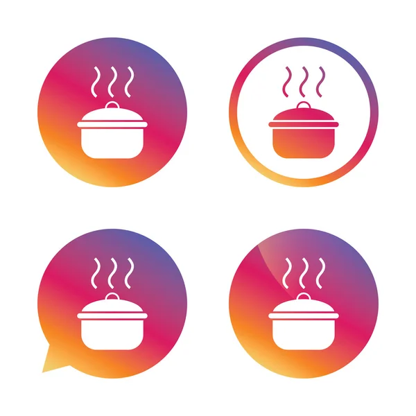 Cooking pan sign icon. Boil or stew food symbol. — Stock Vector