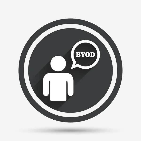 Icono de signo BYOD. Traiga su propio símbolo de dispositivo . — Vector de stock