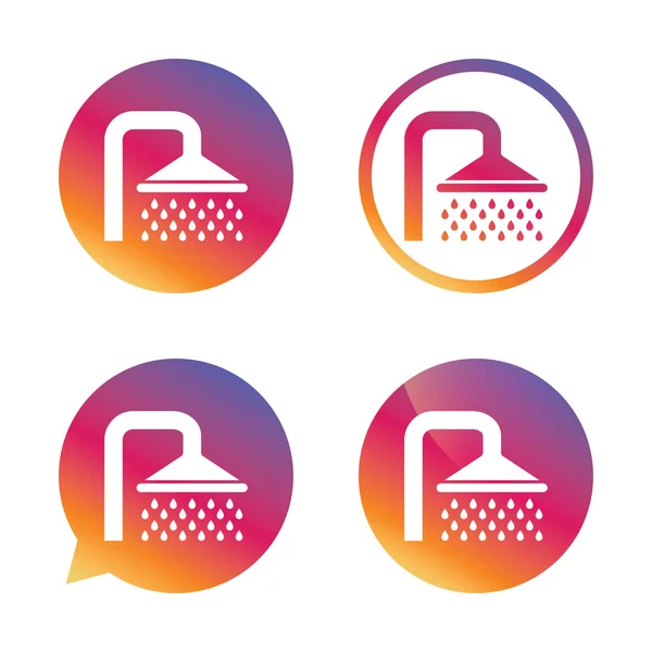 Shower sign icon. Douche with water drops symbol. — Stock Vector