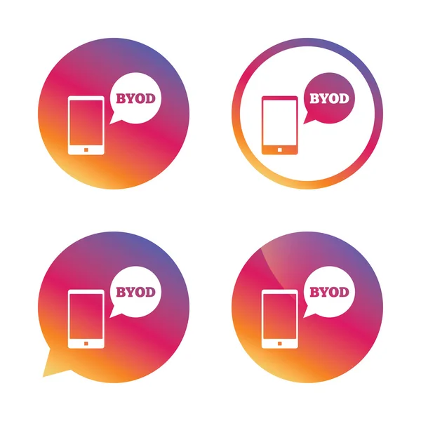 BYOD sign icon. Bring your own device symbol. — Stock Vector