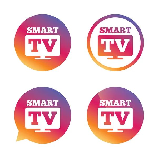 Widescreen Smart TV sign icon. Television set. — Stock Vector